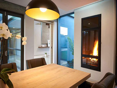 Custom Vertical Built-in Fireplace 